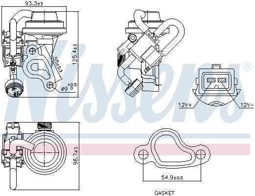 98344 Nissens Válvula EGR de recirculação dos gases