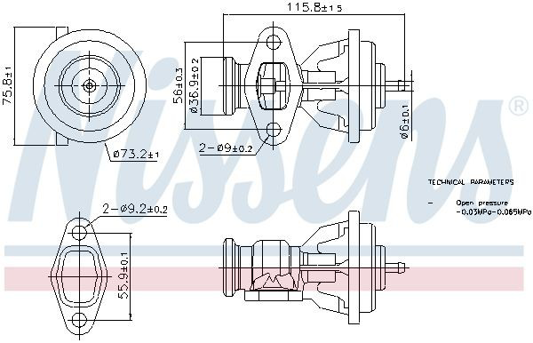 Válvula EGR de recirculação dos gases CSV Electronic Parts RECCGR4736