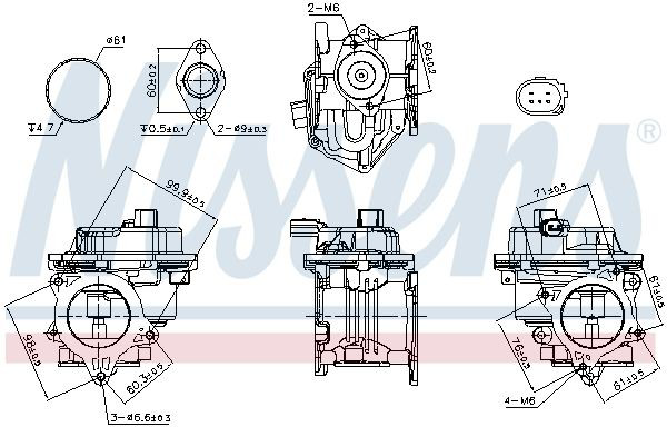 Válvula EGR de recirculação dos gases Nissens 98521 preço, a partir de 231,38 USD