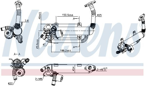 Radiador do sistema EGR de recirculação dos gases de escape Nissens 989275 preço, a partir de 187,19 USD