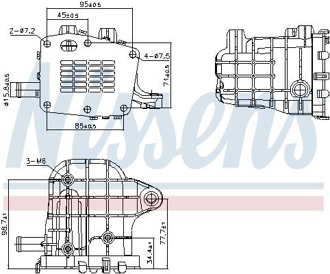 989481 Nissens Radiador do sistema EGR de recirculação dos gases de escape