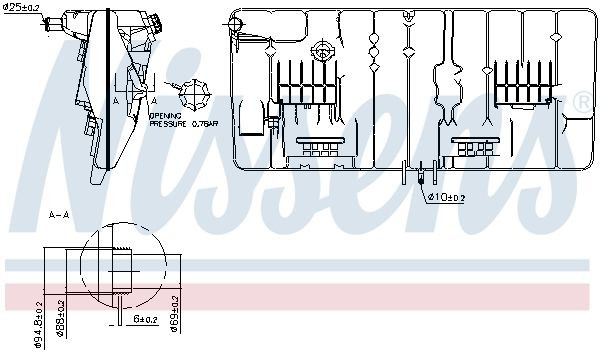 Tanque de expansão do sistema de esfriamento Nissens 996031