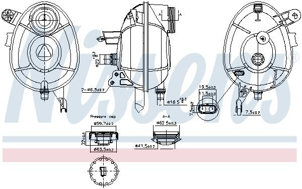 996201 Nissens Tanque de expansão do sistema de esfriamento