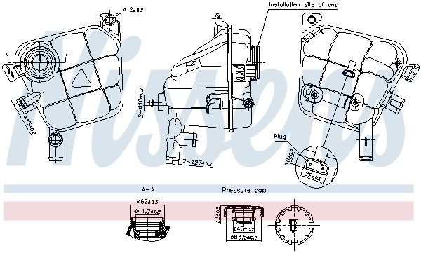 996207 Nissens Tanque de expansão do sistema de esfriamento