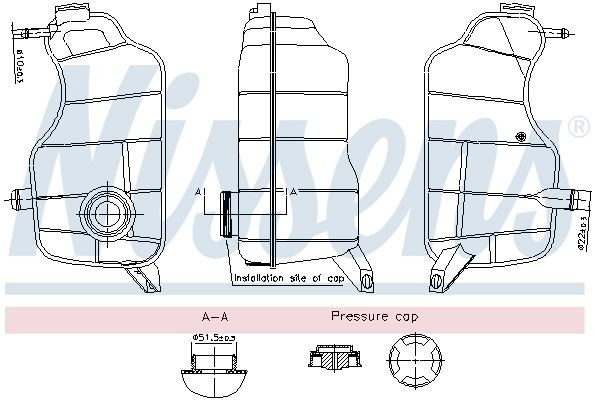 Tanque de expansão do sistema de esfriamento Ford Fiesta COURIER J5S, J3S