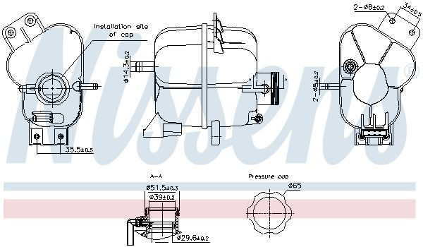 996343 Nissens Tanque de expansão do sistema de esfriamento