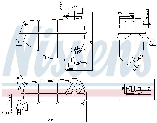  Tanque de expansão do sistema de esfriamento Mercedes E conversível (A124) (1993 - 1998) 