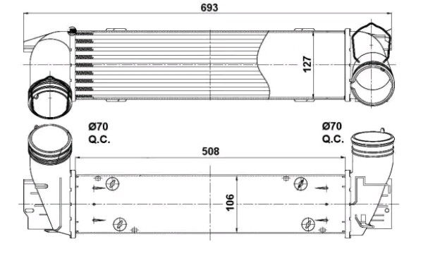 Radiador de intercooler 30386 NRF