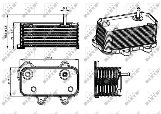 Radiador de óleo (frigorífico), debaixo de filtro 31289 NRF