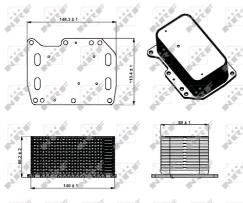 31334 NRF Radiador de óleo (frigorífico), debaixo de filtro
