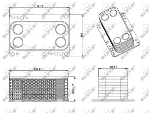 Radiador de óleo NRF 31339 preço, a partir de 52,64 USD