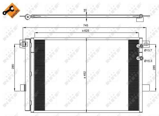 Radiador de aparelho de ar condicionado Volkswagen AMAROK  2HA, 2HB, S1B, S6B, S7A, S7B
