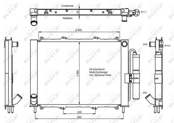 Radiador de aparelho de ar condicionado 350058 NRF