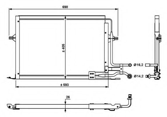 Radiador de aparelho de ar condicionado Ford Mondeo I GBP