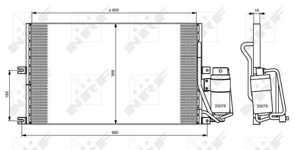 Radiador de aparelho de ar condicionado para Opel Vectra B 36