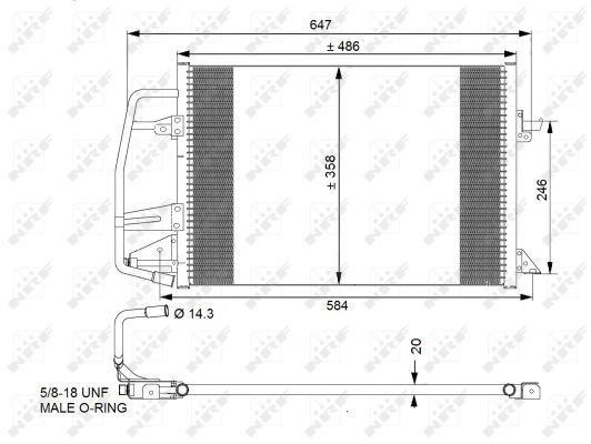 Radiador de aparelho de ar condicionado para Ford Escort V GAL, AVL