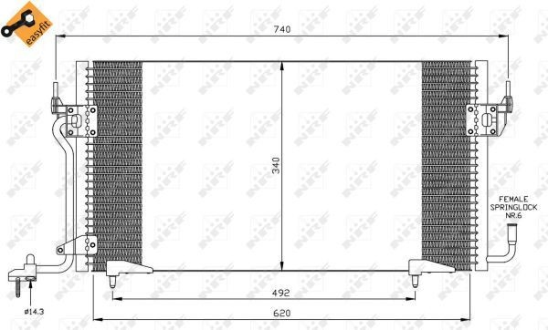 Radiador de aparelho de ar condicionado NRF 35439 preço, a partir de 73,00 USD