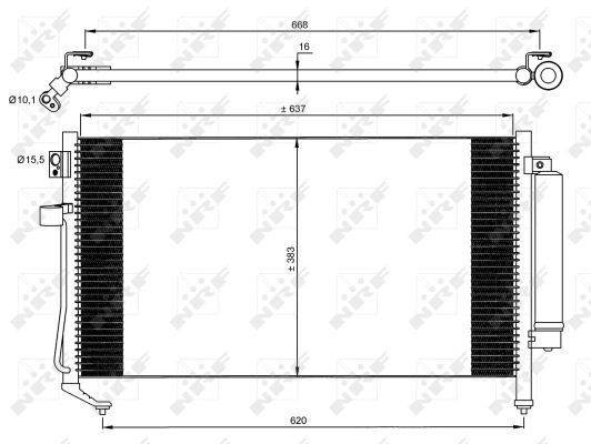Radiador de aparelho de ar condicionado para Subaru Forester II S11, SG