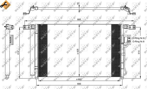 35965 NRF Radiador de aparelho de ar condicionado