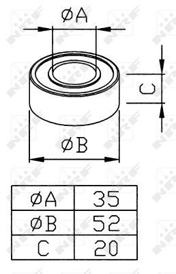 46401860 Fiat/Alfa/Lancia Rolamento de acoplamento do compressor de aparelho de ar condicionado