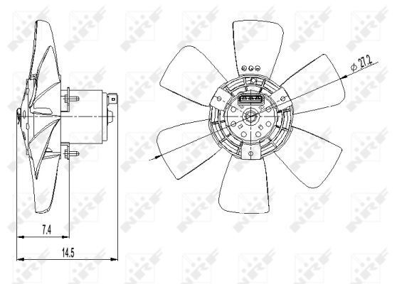 Ventilador elétrico de esfriamento montado (motor + roda de aletas) direito Bosch 0130107263 preço, a partir de 49,09 USD