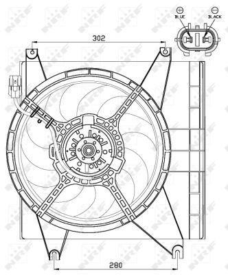 Compre 47547 NRF Difusor do radiador de esfriamento, montado com motor e roda de aletas