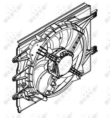 Compre 47596 NRF Difusor do radiador de esfriamento, montado com motor e roda de aletas
