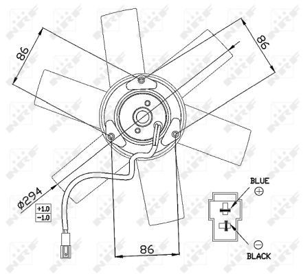 Compre 47657 NRF Ventilador elétrico de esfriamento montado (motor + roda de aletas)