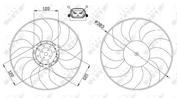  Ventilador elétrico de esfriamento montado (motor + roda de aletas) Opel Vivaro A сaixa (F7) (2001 - 2014) A