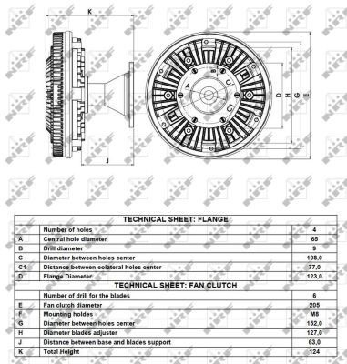 49107 NRF Acoplamento viscoso de ventilador de esfriamento