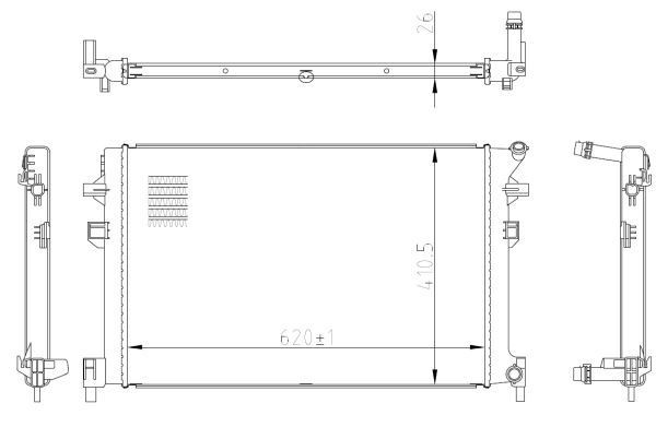 50042 NRF Radiador de esfriamento de motor