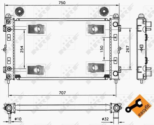Radiador de esfriamento de motor NRF 50232 preço, a partir de 103,83 USD