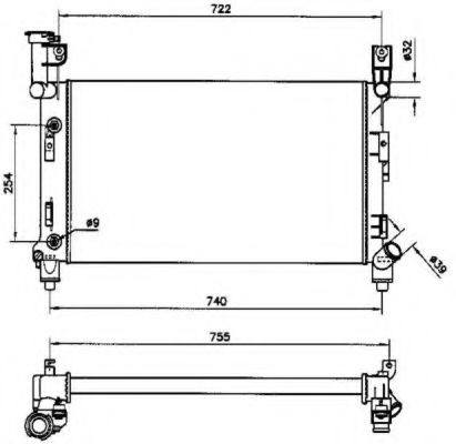 Radiador de esfriamento de motor para Chrysler Voyager I ES 