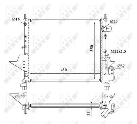 Radiador de esfriamento de motor para Renault Twingo I C06