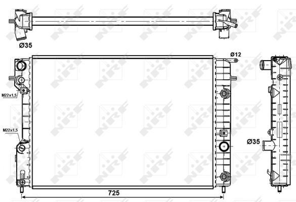 Radiador de esfriamento de motor 519689 NRF