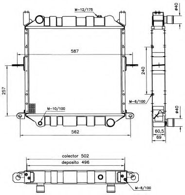 Radiador de esfriamento de motor 52125 NRF