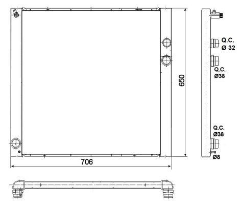 Radiador de esfriamento de motor 53100 NRF