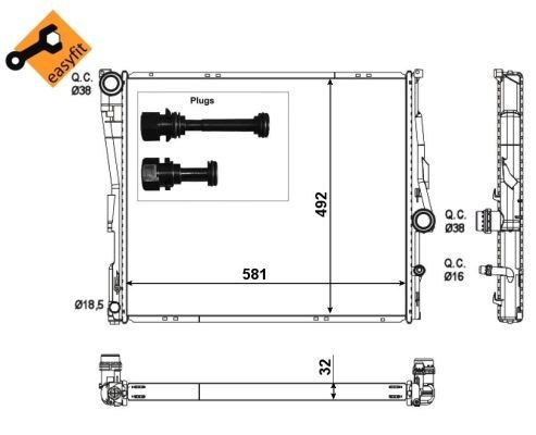 Radiador de esfriamento de motor 53117 NRF