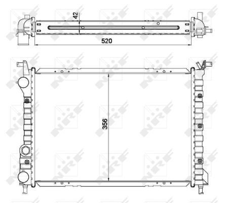 53608 NRF Radiador de esfriamento de motor