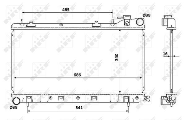Radiador de esfriamento de motor Subaru Impreza I GC