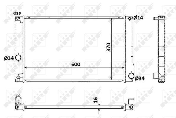 Radiador de esfriamento de motor para Toyota Auris UKP E15