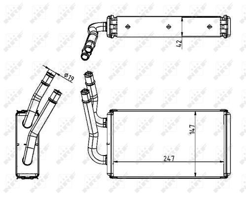 54228 NRF Radiador traseiro de forno (de aquecedor)