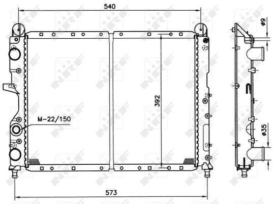 Radiador de esfriamento de motor para Fiat Tempra  159