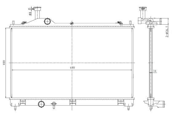 Radiador de esfriamento de motor Mitsubishi Outlander III GF, GG