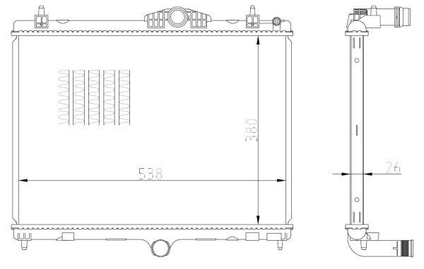 Radiador de esfriamento de motor 550027 NRF