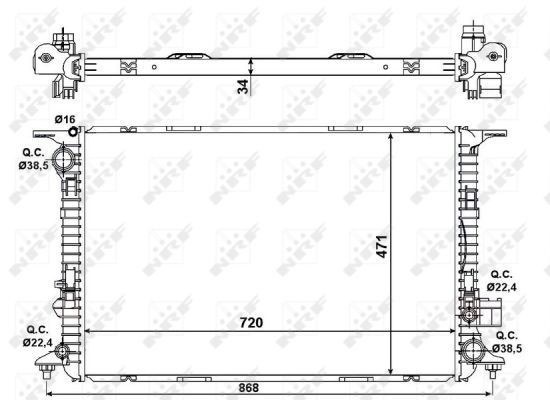 Radiador de esfriamento de motor Audi A8 D4 4H2, 4H8, 4HC, 4HL