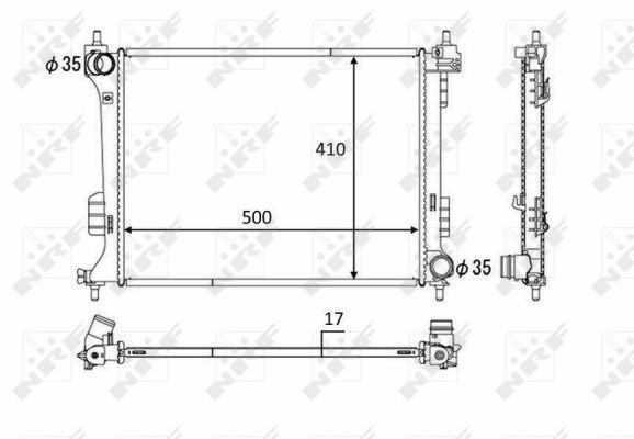 Radiador de esfriamento de motor para Hyundai I20 I PB