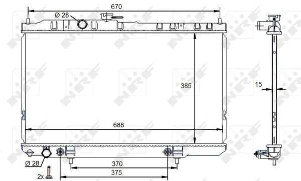 Radiador de esfriamento de motor 59100 NRF