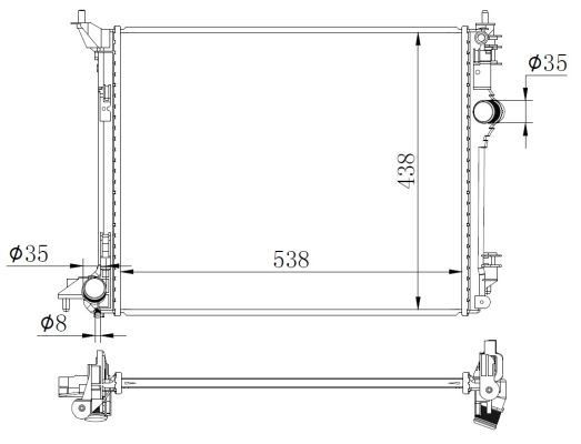 Radiador de esfriamento de motor para Renault Scenic GRAND IV R9