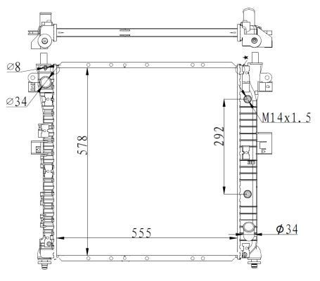  Radiador de esfriamento de motor SsangYong Kyron SUV (2007 - 2014) 